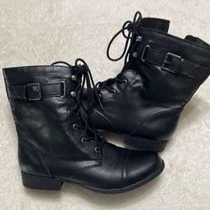 Womens black Army boots